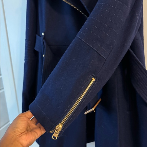 Kenneth Cole Blue Trench Coat Classic Tailored Design - Picture 4 of 5